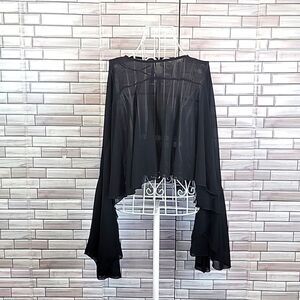 Fanco chic chiffon blouse in black Size S